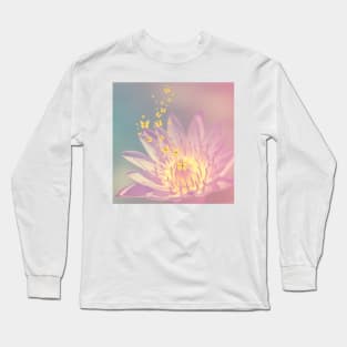 Lotus Flower Butterflies Cute Long Sleeve T-Shirt